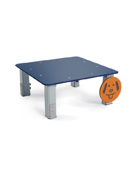 Dog table per cani - pali portanti in alluminio, asse in HDPE - cm 90x90x39h