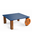 Dog table per cani - pali portanti in alluminio rifinito in legno light, asse in HDPE - cm 90x90x39h