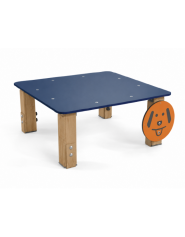 Dog table per cani - pali portanti in legno di pino termotrattato, asse in HDPE - cm 90x90x39h