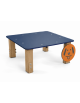Dog table per cani - pali portanti in legno di pino termotrattato, asse in HDPE - cm 90x90x39h