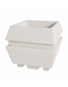 Fioriera forma quadra in cemento calcestruzzo per esterno - colore Bianco pietra - cm 98x98x90h - Conforme ai CAM