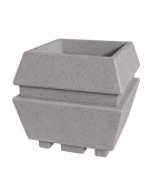 Fioriera forma quadra in cemento calcestruzzo per esterno - colore Grigio travertino - cm 98x98x90h - Conforme ai CAM