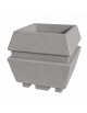 Fioriera forma quadra in cemento calcestruzzo per esterno - colore Grigio travertino - cm 98x98x90h - Conforme ai CAM