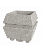 Fioriera forma quadra in cemento calcestruzzo per esterno - colore Grigio sabbiato - cm 98x98x90h - Conforme ai CAM