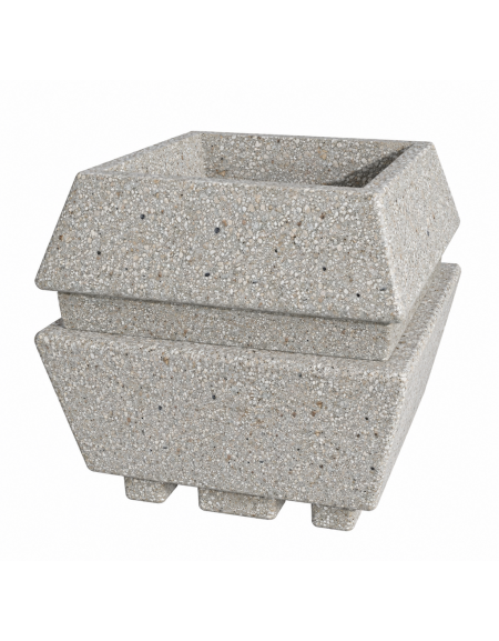 Fioriera forma quadra in cemento calcestruzzo per esterno - colore Grigio sabbiato - cm 98x98x90h - Conforme ai CAM