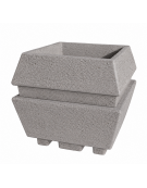 Fioriera forma quadra in cemento calcestruzzo per esterno - colore Bianco sabbiato - cm 98x98x90h - Conforme ai CAM