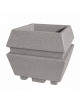 Fioriera forma quadra in cemento calcestruzzo per esterno - colore Bianco sabbiato - cm 98x98x90h - Conforme ai CAM
