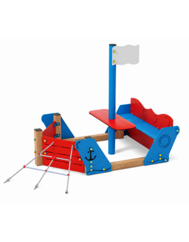 Gioco barchetta per parco giochi , struttura in legno di pino termotrattato - cm 250x177x162h