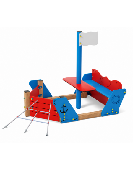 Gioco barchetta per parco giochi , struttura in legno di pino termotrattato - cm 250x177x162h