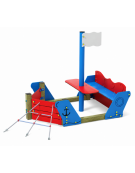 Gioco barchetta per parco giochi , struttura in legno di pino nordico - cm 250x177x162h