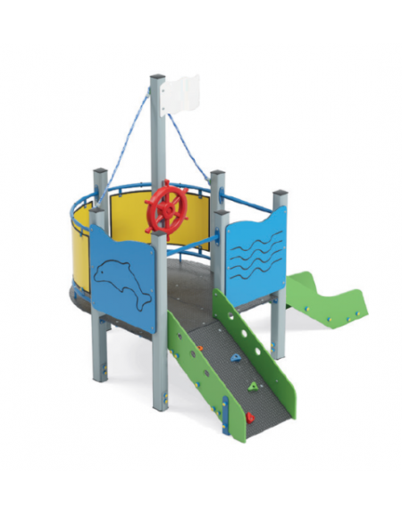 Gioco veliero mini per parco giochi, struttura in alluminio - cm 236x264x243h