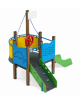 Gioco veliero mini per parco giochi, struttura in alluminio rifinito in legno light - cm 236x264x243h