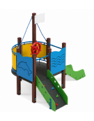 Gioco veliero mini per parco giochi, struttura in plastica riciclata - cm 236x264x243h