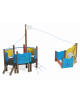 Gioco veliero medio per parco giochi , struttura in alluminio legno light - cm 534x312x301h