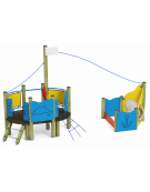 Gioco veliero medio per parco giochi , struttura in legno di pino nordico - cm 534x312x301h