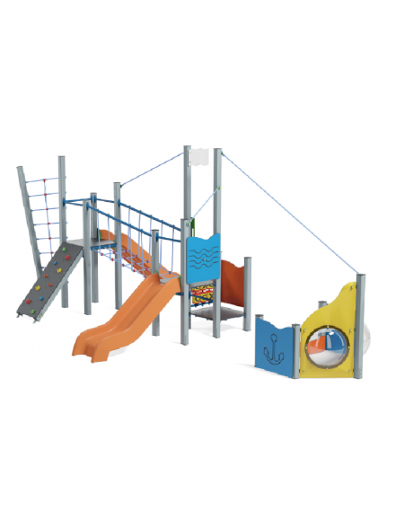 Gioco veliero medio per parco giochi , struttura in alluminio - cm 534x312x301h