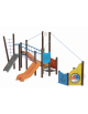 Gioco veliero per parco giochi, struttura in alluminio rifinito in legno dark - cm 445x774x301h