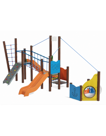 Gioco veliero per parco giochi , struttura in plastica riciclata - cm 445x774x301h