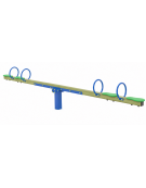 Bilico con seggiolini 2 posti con struttura in legno di pino nordico - cm 306x30x77h