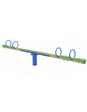 Bilico con seggiolini 2 posti con struttura in legno di pino nordico - cm 306x30x77h
