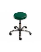 Sgabello con seduta imbottita in finta pelle Ø cm 33 cm - Altezza regolabile cm 53/68 - colore verde