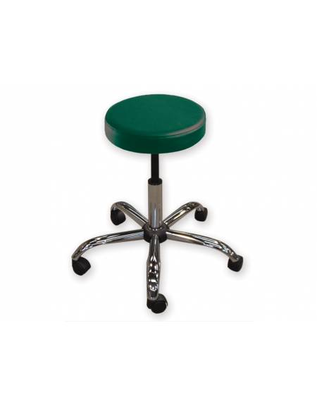 Sgabello con seduta imbottita in finta pelle Ø cm 33 cm - Altezza regolabile cm 53/68 - colore verde
