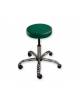 Sgabello con seduta imbottita in finta pelle ignifuga Ø cm 33 - Altezza regolabile cm 47/57 - colore verde