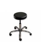Sgabello con seduta imbottita in finta pelle Ø cm 33 cm - Altezza regolabile cm 53/68 - colore nero