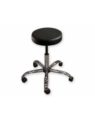 Sgabello con seduta imbottita in finta pelle Ø cm 33 cm - Altezza regolabile cm 53/68 - colore nero