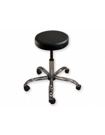 Sgabello con seduta imbottita in finta pelle Ø cm 33 cm - Altezza regolabile cm 53/68 - colore nero