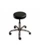 Sgabello con seduta imbottita in finta pelle ignifuga Ø cm 33 - Altezza regolabile cm 47/57 - colore nero