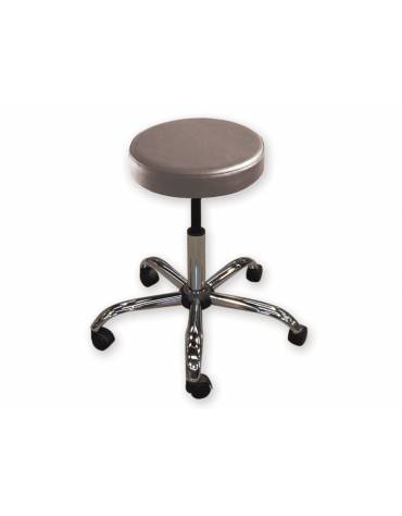 Sgabello con seduta imbottita in finta pelle Ø cm 33 cm - Altezza regolabile cm 53/68 - colore blu