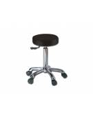 Sgabello con seduta imbottita in finta pelle Ø cm 33 cm - Altezza regolabile cm 53/68 - colore bianco