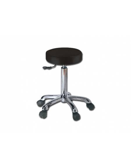 Sgabello con seduta imbottita in finta pelle Ø cm 33 cm - Altezza regolabile cm 53/68 - colore bianco