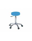 Sgabello con seduta imbottita in finta pelle Ø cm 33 cm - Altezza regolabile cm 53/68 - colore bianco