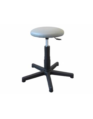 Sgabello con seduta imbottita in finta pelle Ø 31 cm -  altezza regolabile 48-67 cm - Base fissa in plastica - Portata: 150 kg
