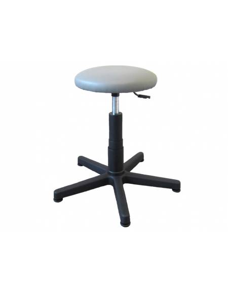 Sgabello con seduta imbottita in finta pelle Ø 31 cm -  altezza regolabile 48-67 cm - Base fissa in plastica - Portata: 150 kg