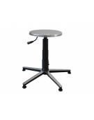 Sgabello con seduta in acciaio AISI 304 Ø 32 cm - Base fissa in alluminio - altezza regolabile da cm 46 a cm 65