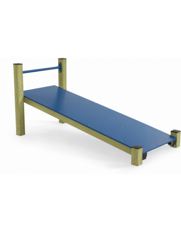 Panca inclinata per esercizi addominali con pali in legno lamellare e calotta in plastica - cm 90x200x82h