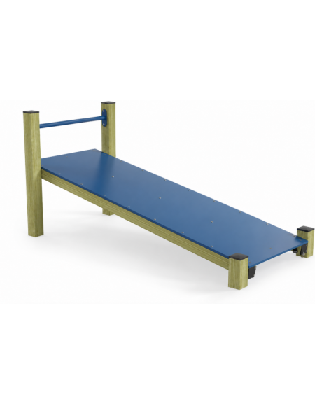 Panca inclinata per esercizi addominali con pali in legno lamellare e calotta in plastica - cm 90x200x82h