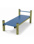 Panca piana per esercizi addominali con pali in legno di pino nordico e pianale in HDPE - cm 90x200x82h