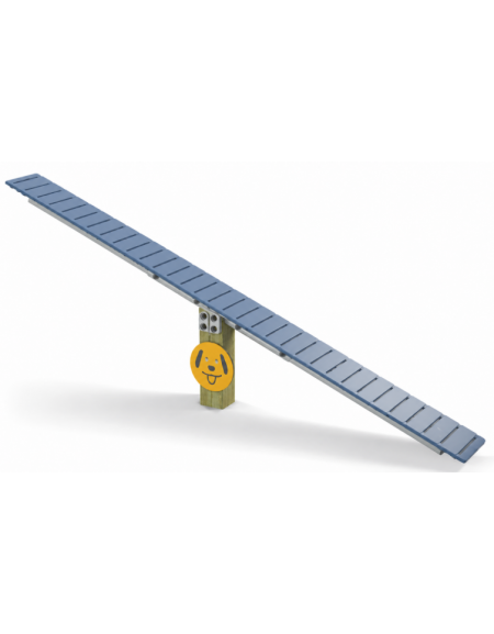 Bilico Dog Balance per cani - con palo in legno di pino nordico, tavola in HDPE - cm 319x30x60h
