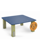Dog table per cani - pali portanti in legno di pino nordico, asse in HDPE - cm 90x90x39h
