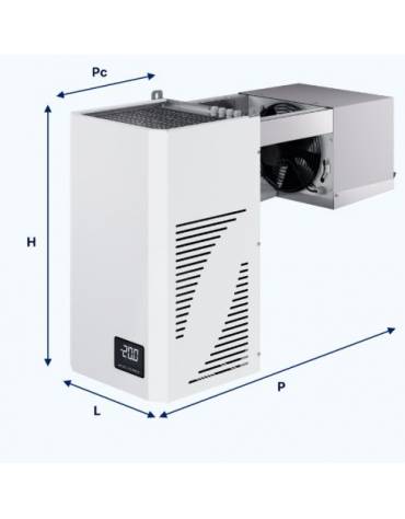 Monoblocco a zaino per Cella frigorifera negativa -18°C / -25°C- N° 2 Compressori da 1 Hp -Adatto fino a 6,8 metri cubi -Gas R29