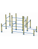 Palestra Workout small con struttura in legno di pino nordico e tubi in acciaio verniciato - cm 467x354x241h
