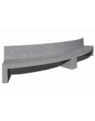 PANCHINA CURVA CONVESSA IN CEMENTO CON SCHIENALE PER ARREDO URBANO - COLORE GRIGIO PIETRA - CM 200x50x90H - CAM