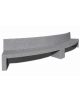 PANCHINA CURVA CONVESSA IN CEMENTO CON SCHIENALE PER ARREDO URBANO - COLORE GRIGIO PIETRA - CM 200x50x90H - CAM