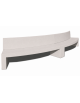 PANCHINA CURVA CONVESSA IN CEMENTO CON SCHIENALE PER ARREDO URBANO - COLORE BIANCO PIETRA - CM 200x50x90H - CAM