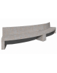 PANCHINA CURVA CONVESSA IN CEMENTO CON SCHIENALE PER ARREDO URBANO - COLORE GRIGIO TRAVERTINO - CM 200x50x90H - CAM