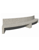 PANCHINA CURVA CONVESSA IN CEMENTO CON SCHIENALE PER ARREDO URBANO - COLORE GRIGIO SABBIATO - CM 200x50x90H - CAM